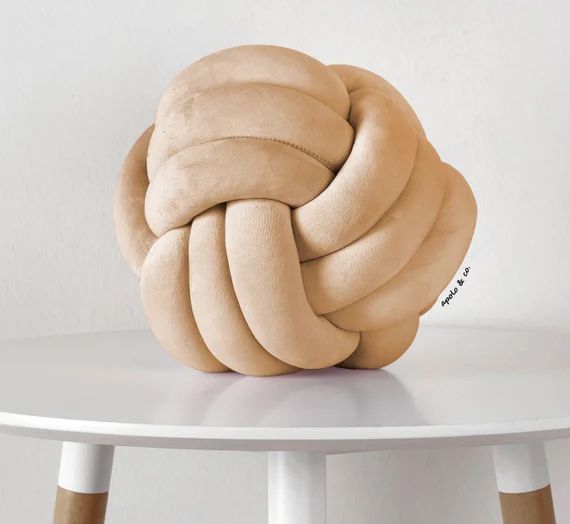 Large Knot Ball Pillow  Velvet Pillow  Handmade Pillow  | Etsy | Etsy (US)