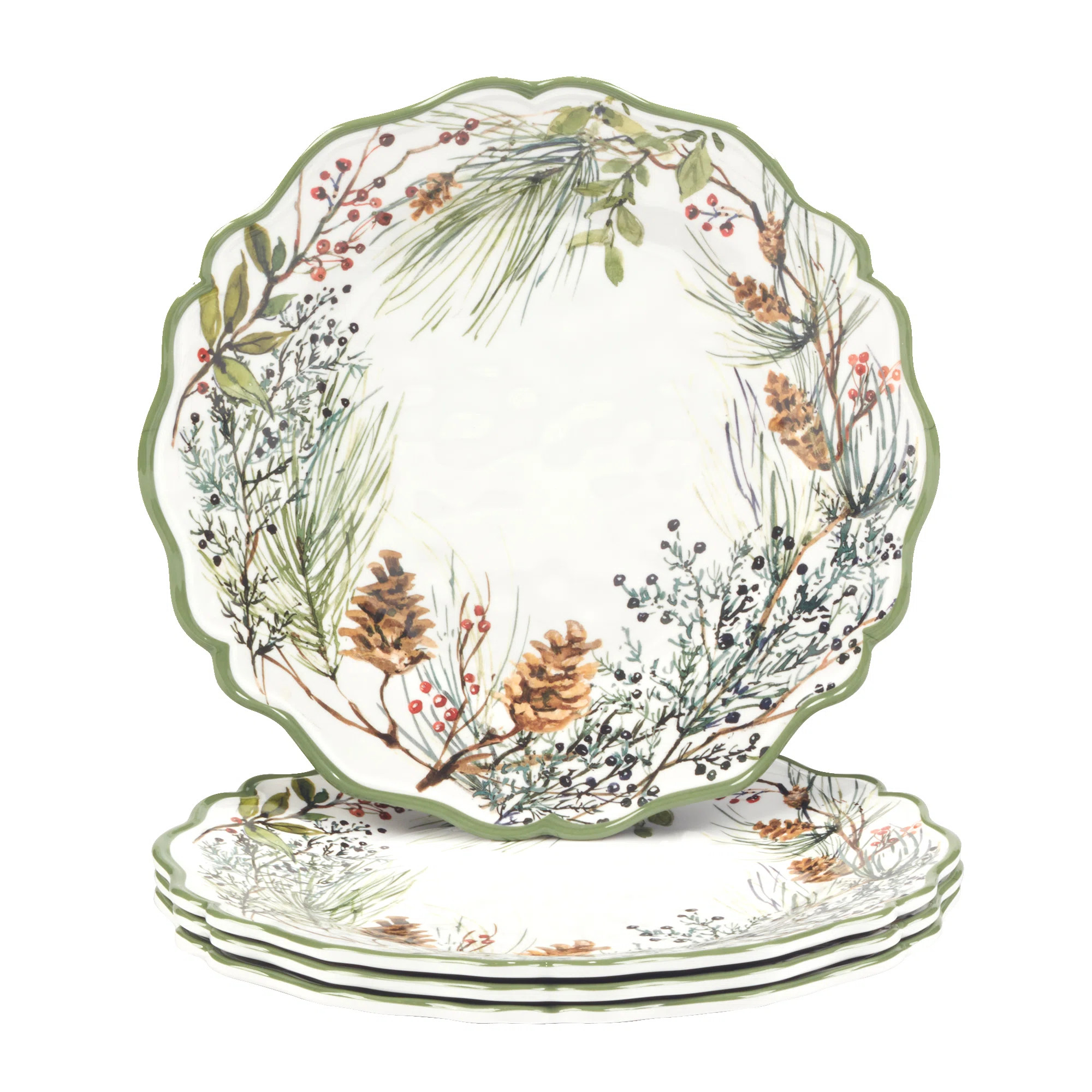 Winters Forest Set of 4 Dinner Plate 11" (Set of 4) | Wayfair North America