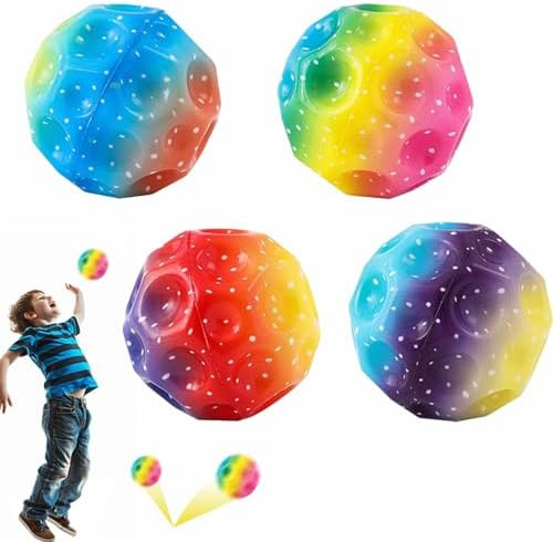 4Pcs Moon Ball, Super High Bouncing Space Ball, PU Sponge Moon Balls for Kids, Rubber Bounce Ball... | Amazon (CA)