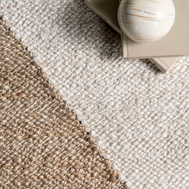 Ivory Jute Harlequin Trellis 6' x 9' Area Rug | Rugs USA