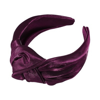 Unique Bargains Women's Shiny Knotted Wide Headband 1 Pc Purple | Target