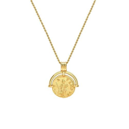 AOASK Coin Necklace 18K Gold Plated Vintage Coin Pendant Fashion Jewelry for Women Girls | Amazon (US)