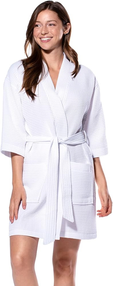 Turquaz Lightweight Short Robes For Women Waffle Kimono Bathrobe - Soft, Fast-Drying, Long-Lasting Cotton Blend | Amazon (US)