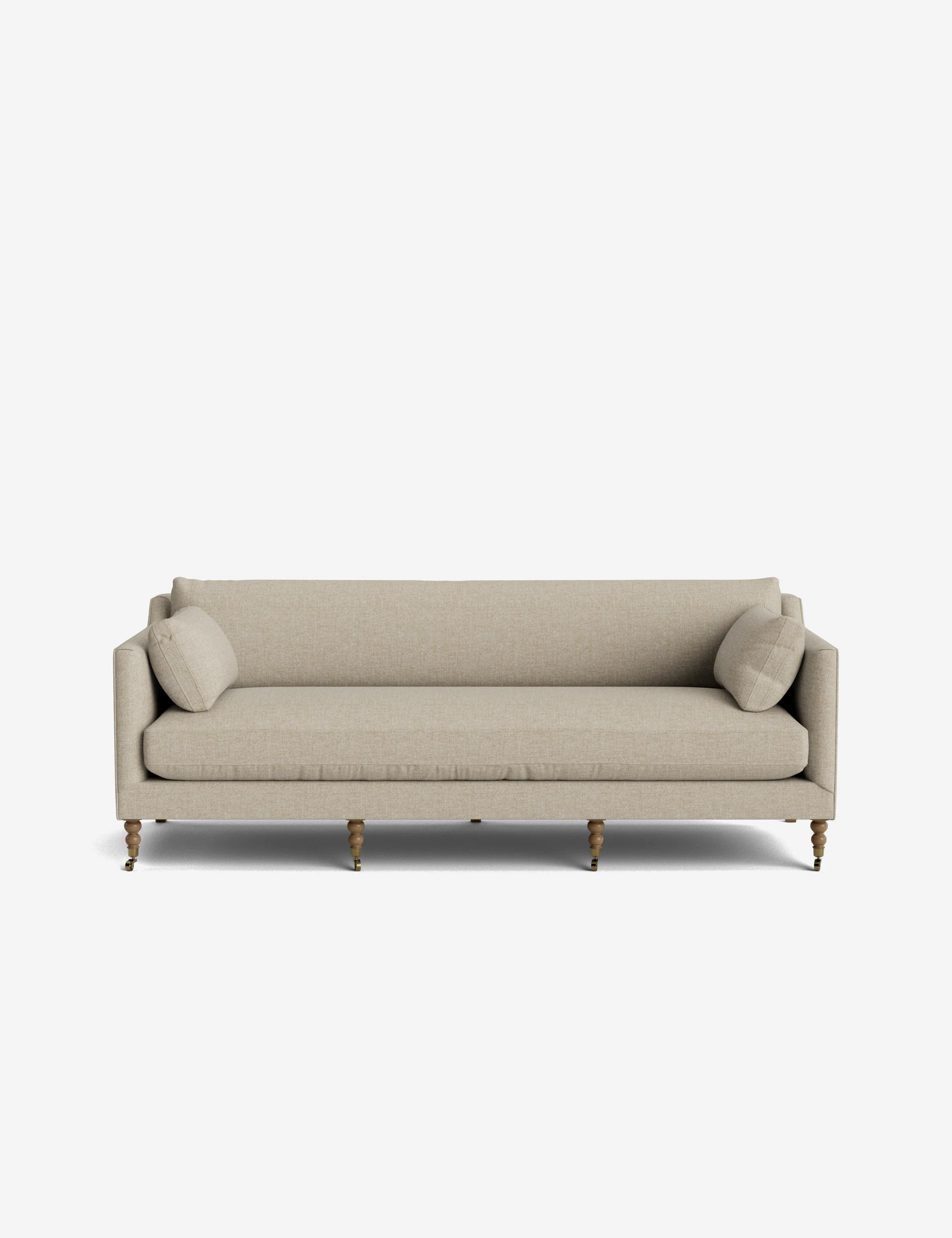 Fabienne Sofa, Oatmeal Performance Cotton Weave, 90"W | Lulu and Georgia 