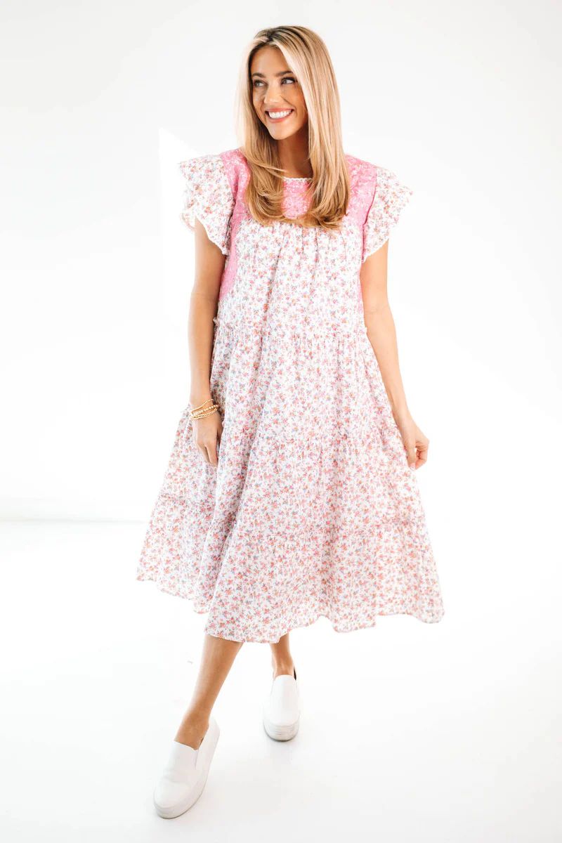 The Rosalee Midi Dress - Pink Floral | The Impeccable Pig