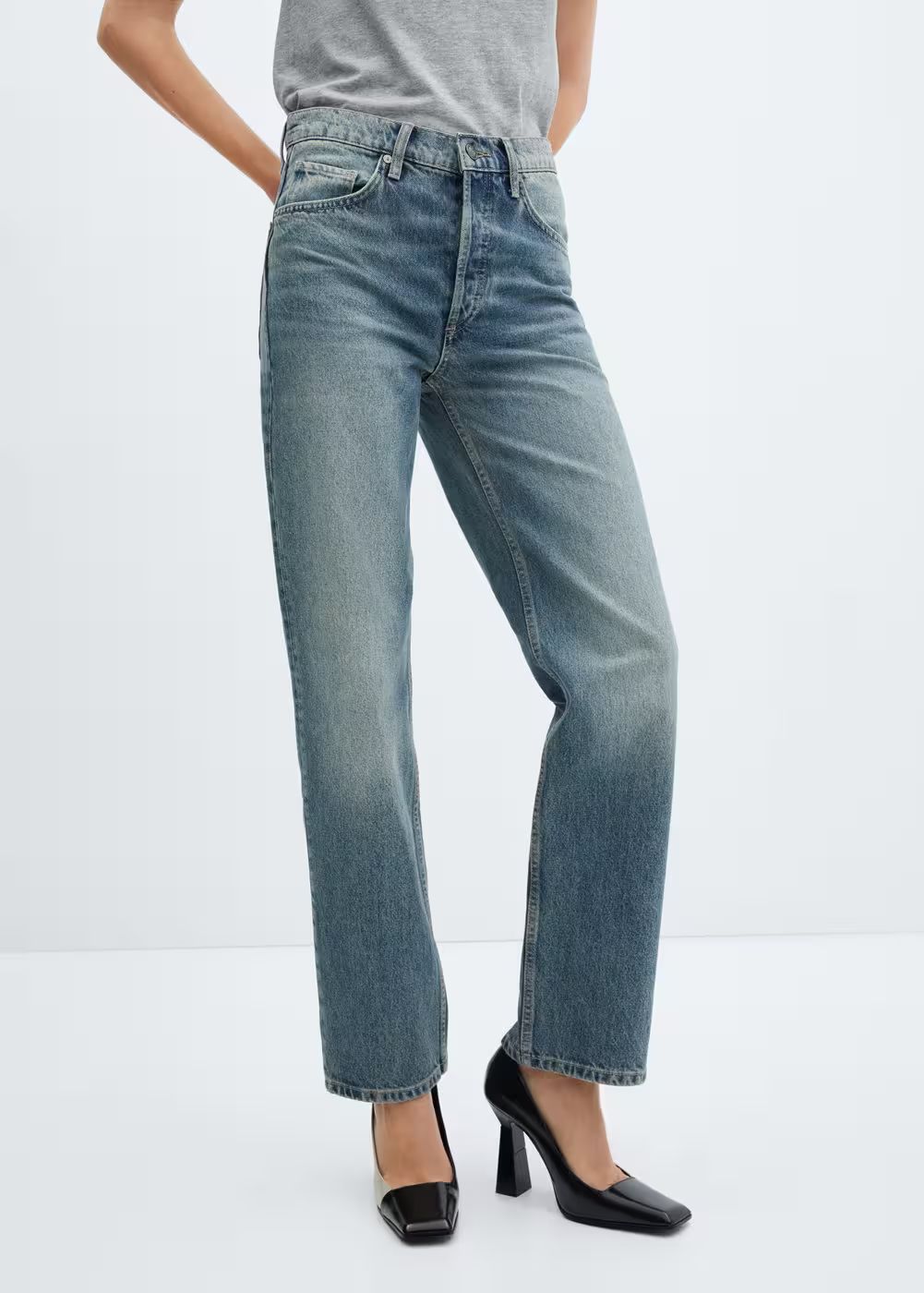 Mid-rise straight jeans -  Women | Mango USA | MANGO (US)