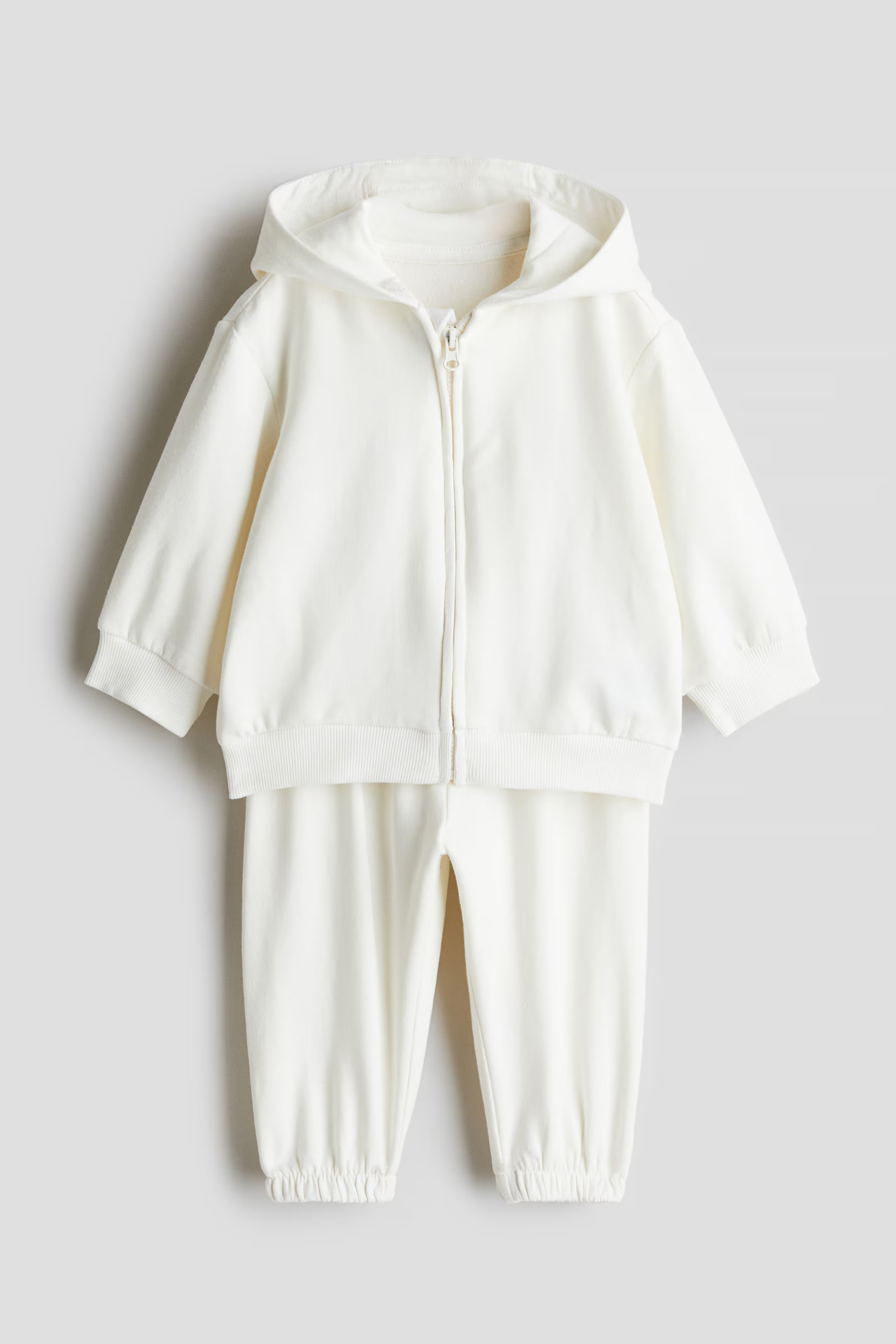 2-piece Hoodie and Joggers Set - White - Kids | H&M US | H&M (US + CA)