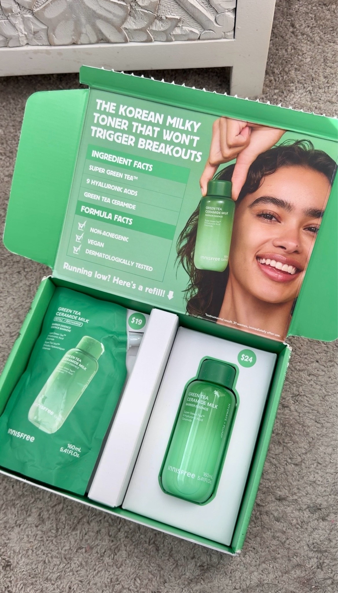 Innis Free Green Tea Ceramide Milk #innisfree #beauty #skincare #ceramidemilk