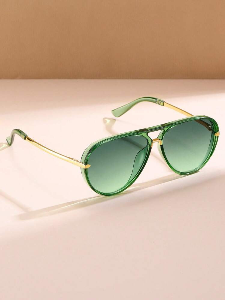 1pc European & American Style Oversized Neon Color Frame Glasses, Versatile Vintage Look For Outdoor, Travel, Daily Wear | SHEIN