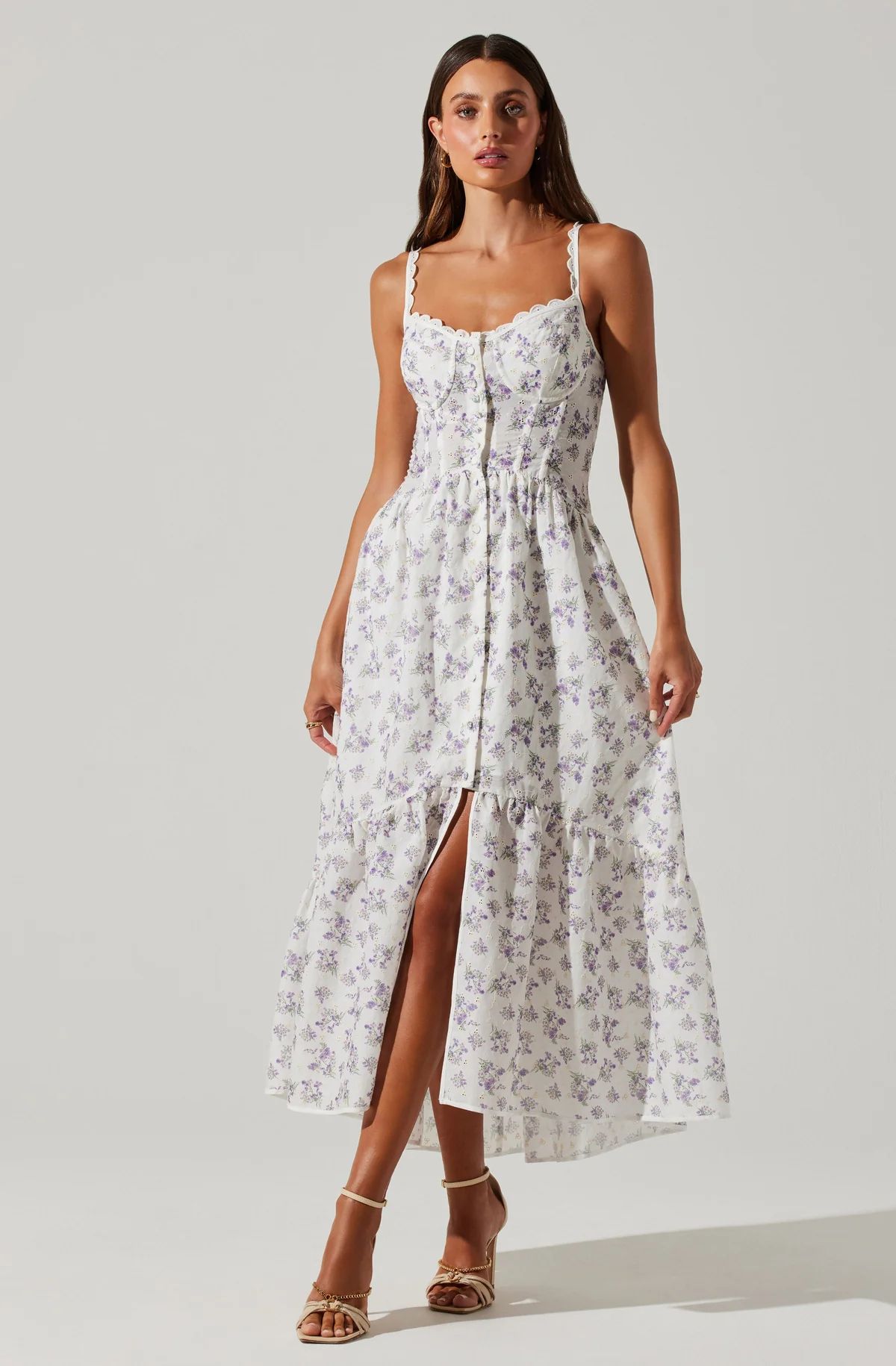 Yamila Lavender Print Dress - Lavender floral / XS | ASTR The Label (US)