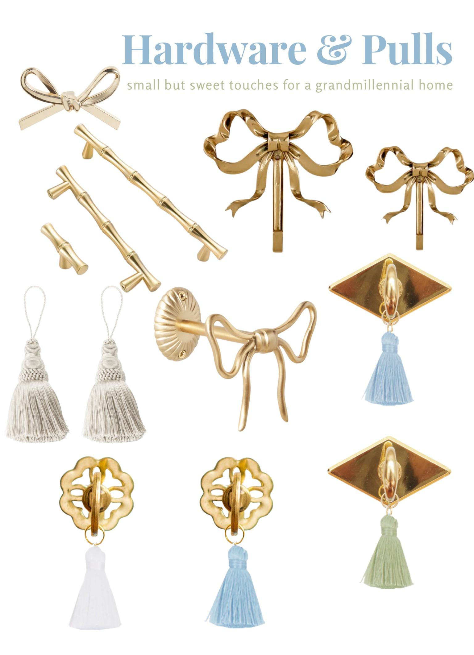 Grandmillennial 
Bamboo 
Hardware 
Tassel 
Cabinet pulls 
Drawer 
Bow pull
Kitchen hardware 
Towel hill
Curtain stay
Classic decor 
Wall hook
Grandmillenialist
Traditional design


#LTKunder100 #LTKunder50 #LTKhome