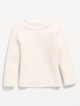 Cozy Long-Sleeve Waffle-Knit T-Shirt for Toddler Girls | Old Navy (US)