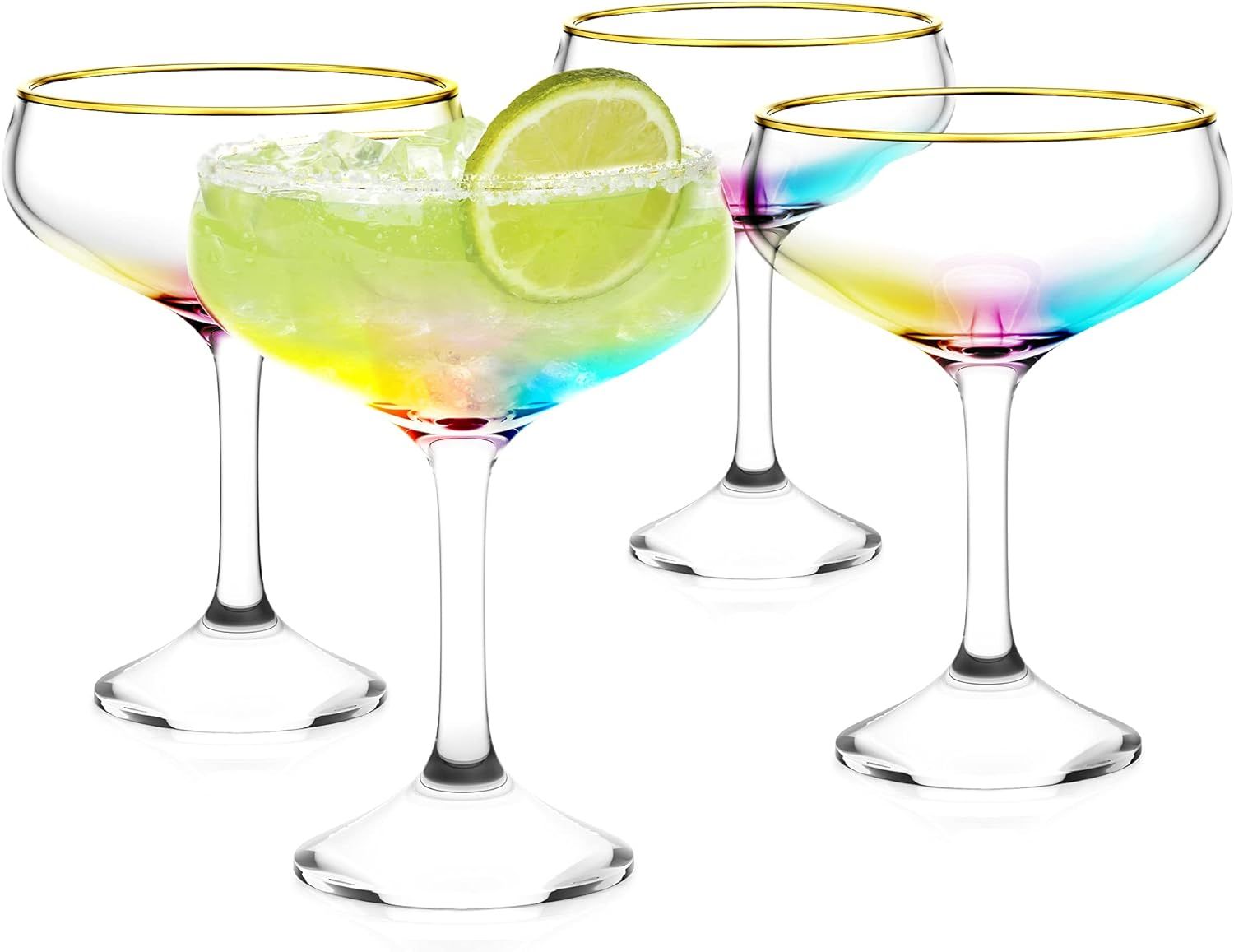 RAKLE Cocktail Glasses – 9.12 Oz Deluxe Glasses Set of 4 for Martini, Margarita, Cocktails – ... | Amazon (US)