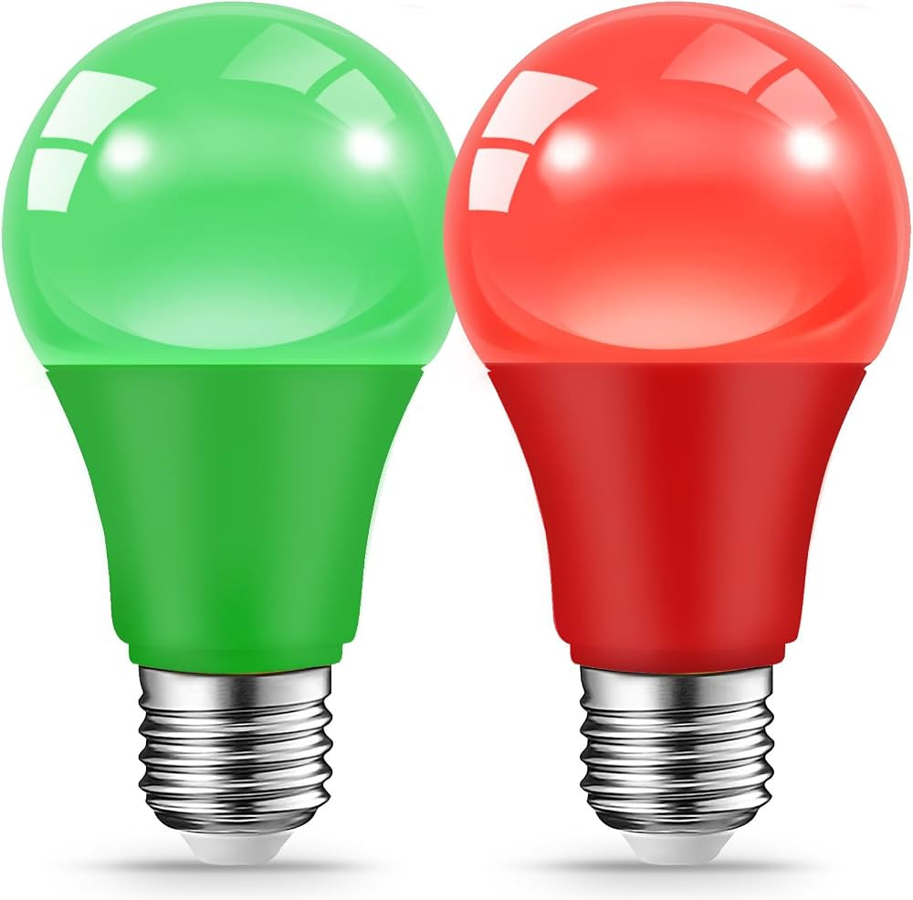 Red Green Light Bulbs for Christmas, 9W(60W Equivalent) E26 Base Red Green Bulb for Christmas Hal... | Amazon (US)