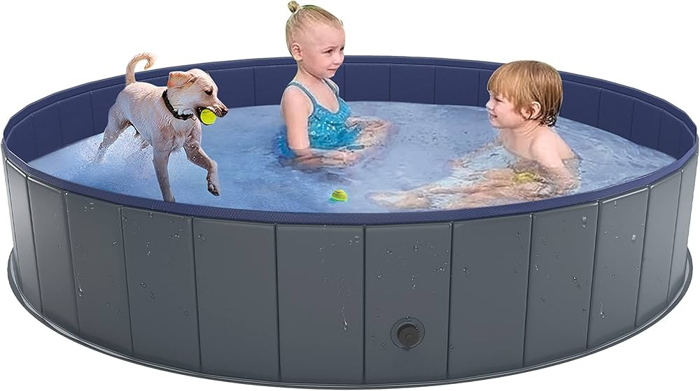Niubya Foldable Dog Swimming Pool, Collapsible Hard Plastic, Portable Bath Tub for Pets Dogs and ... | Amazon (US)