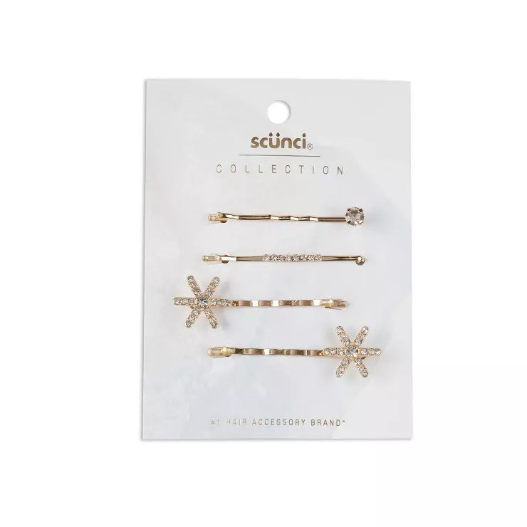 scunci Collection Glitz/Glam Bobby Hair Pin Set - 4ct | Target