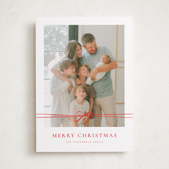 "Delicate Ribbon" - Customizable Foil-pressed Holiday Cards in Black by Wildfield Paper Co. | Minted