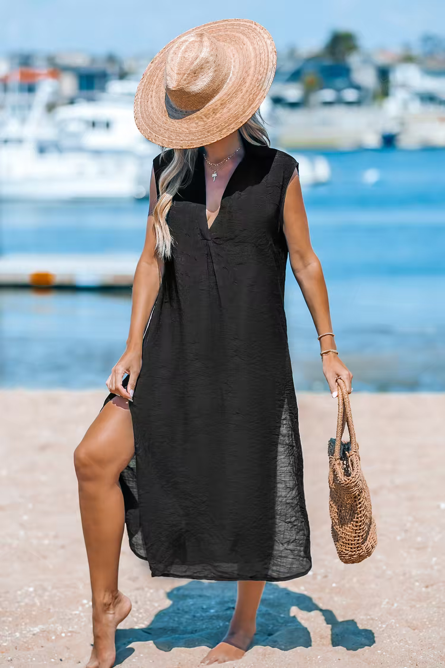 Black Cover-Up Midi Dress | Cupshe US