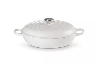 Le Creuset Signature Round Braiser, 5 Quart, White | Belk