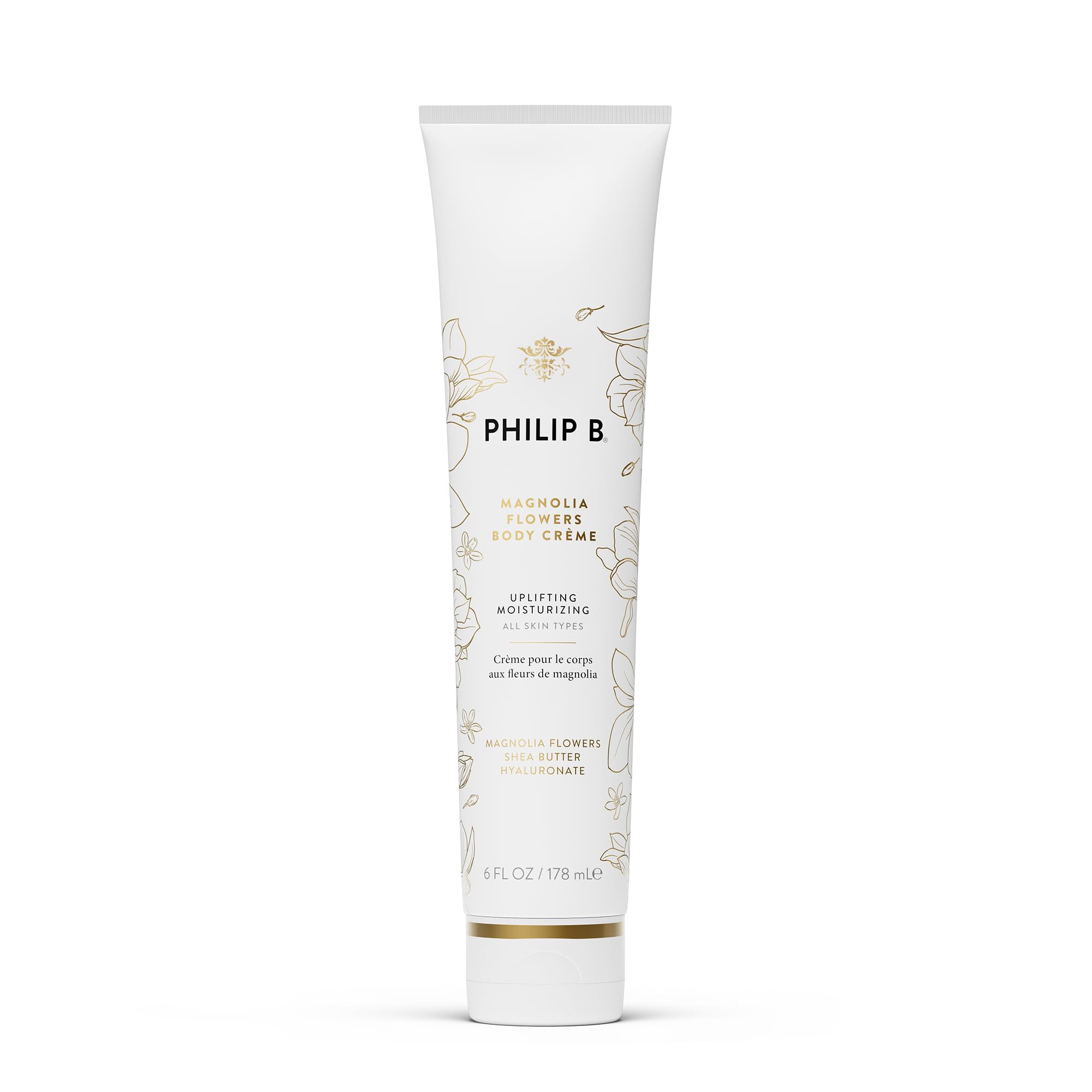 PHILIP B. Magnolia Flowers Body Creme, 6 Fl Oz - With Coconut Water, Pea Peptides and Hyaluronate, Uplifting + Moisturizing Daily Moisturizer | Amazon (US)