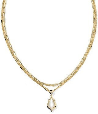Adriana Scallop Frame Short Multi Strand Necklace | Dillard's