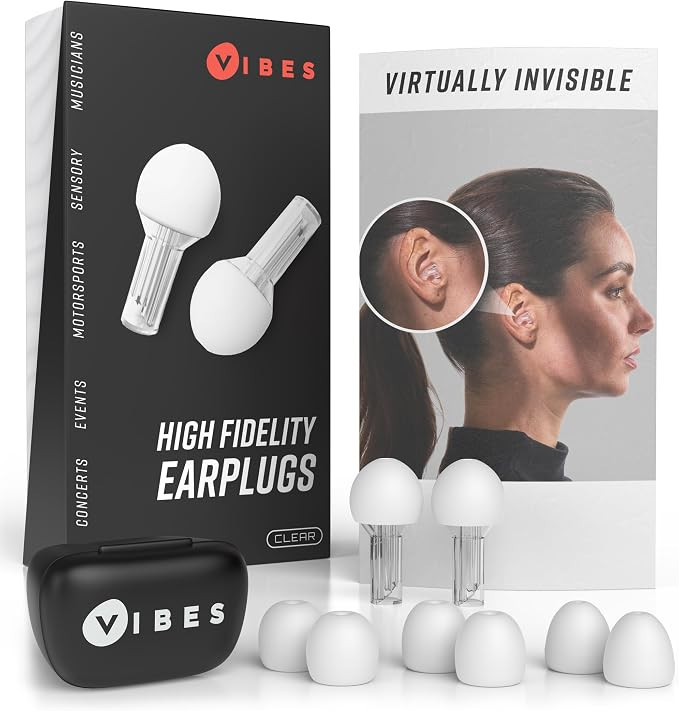 Vibes High Fidelity Concert Ear Plugs, Invisible Earplugs for Musicians, Motorcycles, Airplanes, ... | Amazon (US)
