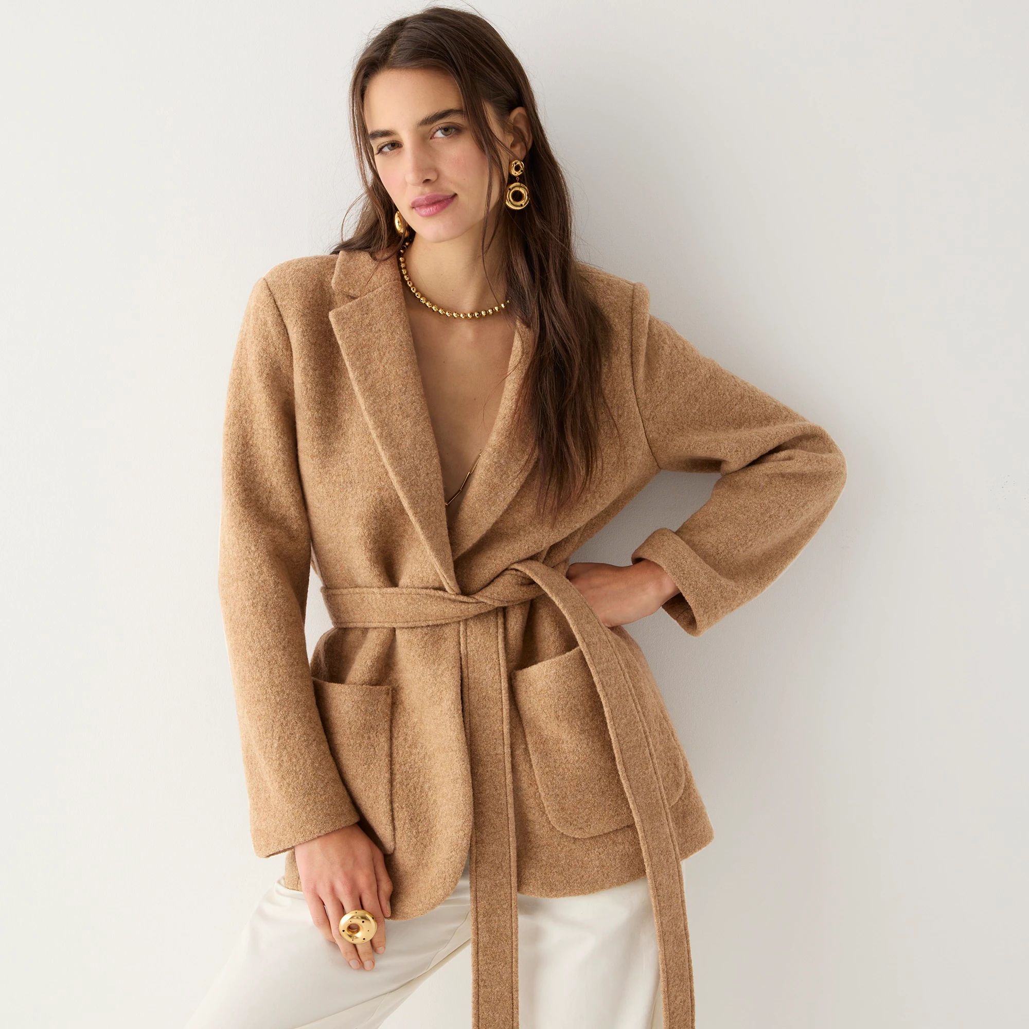 Wrap blazer-jacket in Italian boiled wool | J.Crew US