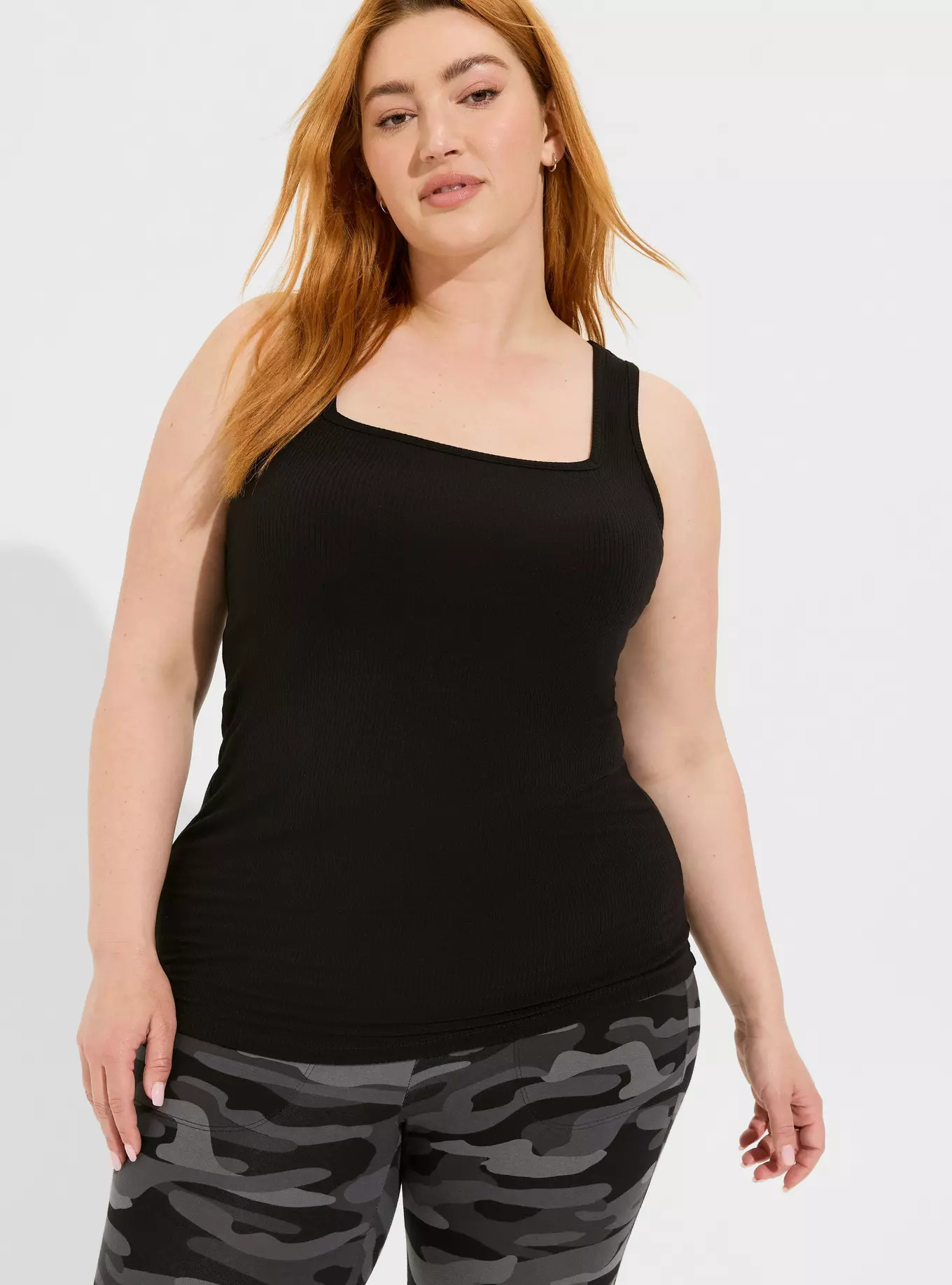 Fitted Super Soft Rib Square Neck Tank | Torrid (US & Canada)
