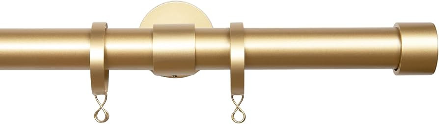 TWOPAGES 1" Heavy Duty 28-136" Adjustable Curtain Rod with Rings, Gold | Amazon (US)