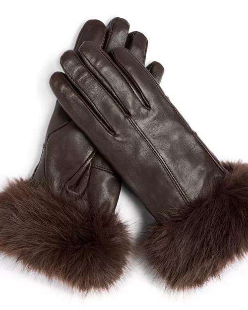 SurellFaux Fur Trim Leather Gloves Be the first to Write A Review | Bloomingdale's (US)