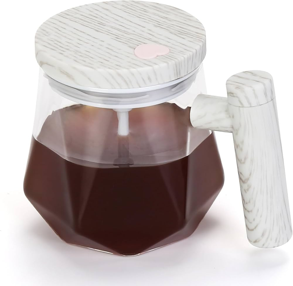 VAlinks Self Stirring Coffee Mug, Glass Electric Self Mixing Cup with Lid & Handle, 400ml Auto Se... | Amazon (US)