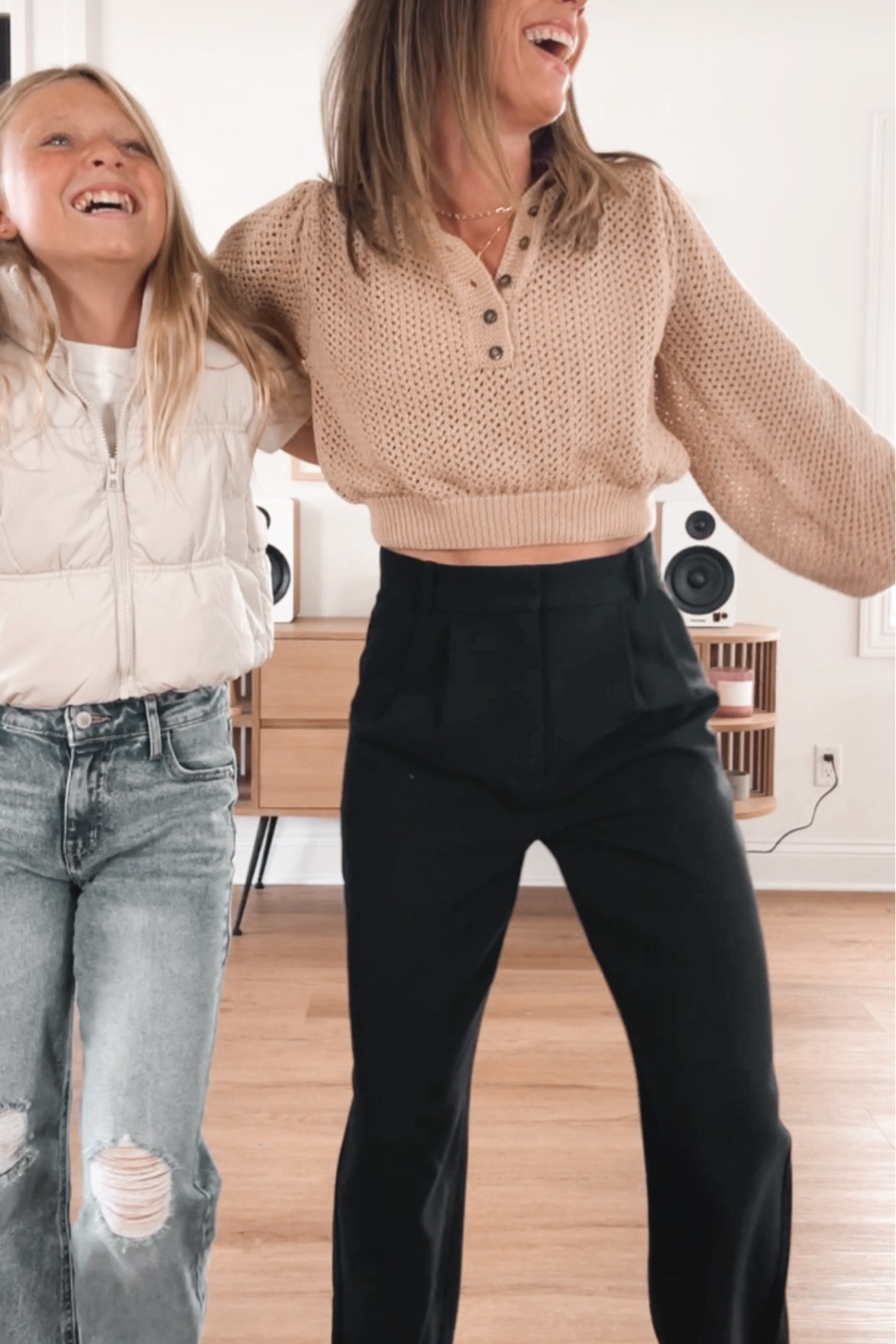 Ellis:
Vest: xs
Top: small
Jeans: 12
.
Katie: 
Top: M (would rather have a small)
Bottoms: 26 (size up one.)

#LTKunder50 #LTKstyletip #LTKshoecrush