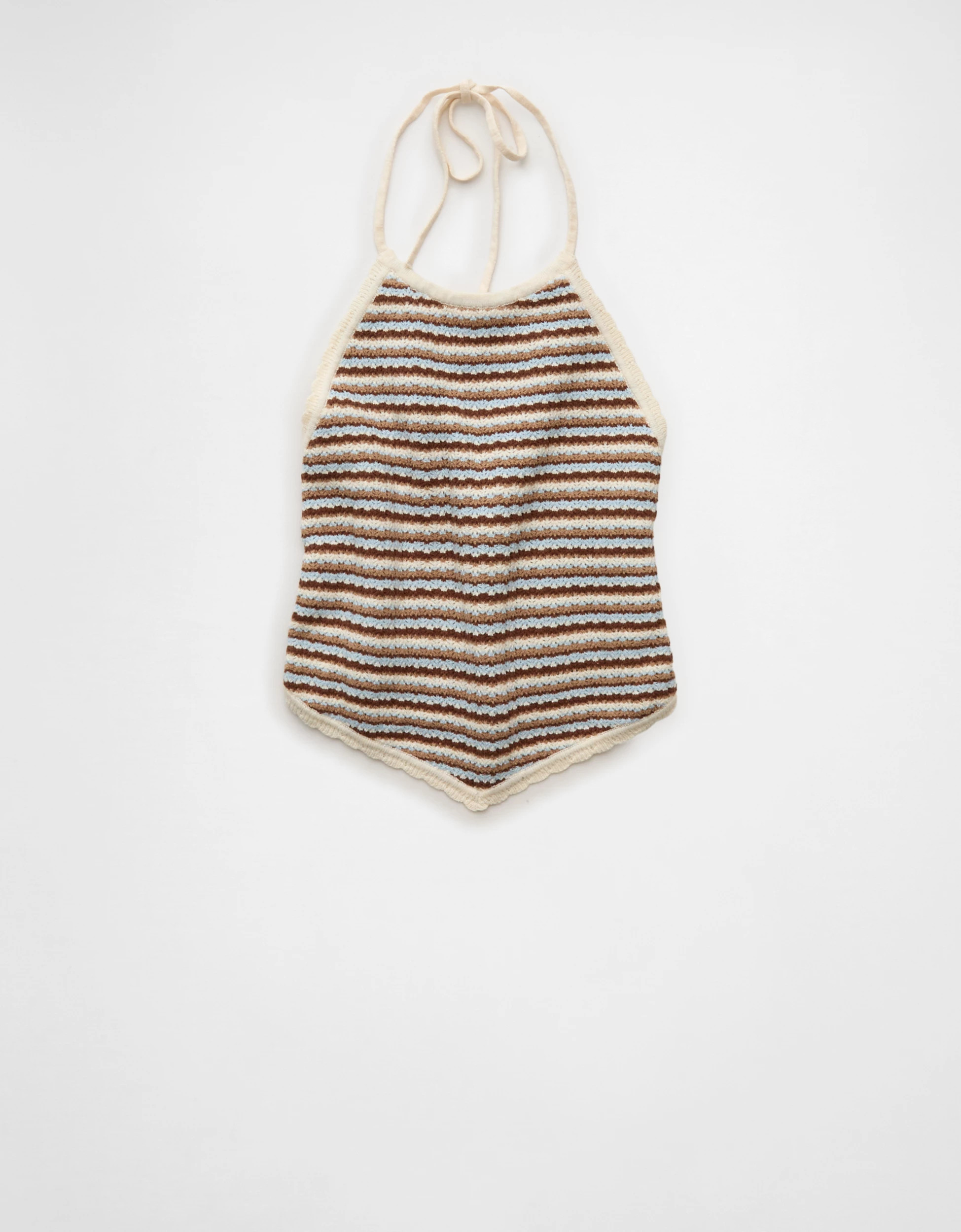 AE Cropped Open-Back Knit Halter Top | American Eagle Outfitters (US & CA)