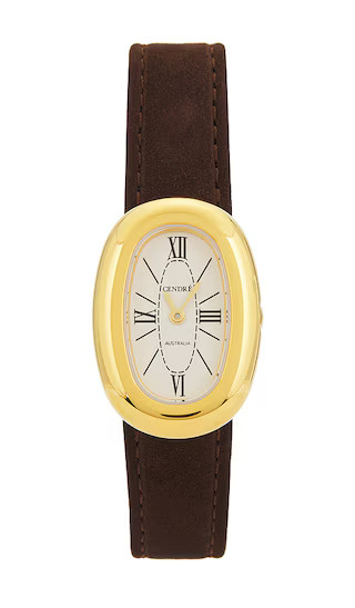Bridgette Watch in White & Chocolate Suede | Revolve Clothing (Global)