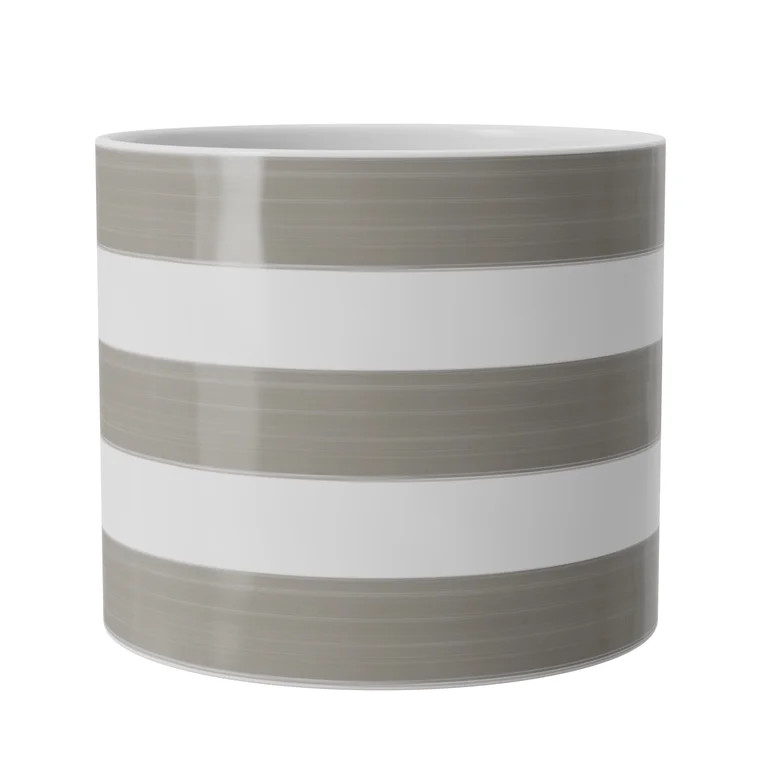 Mainstays Andrew 7.8" x 7.8" x 6.9" Round Birch Gray and Vanilla Dream Ceramic Planter | Walmart (US)
