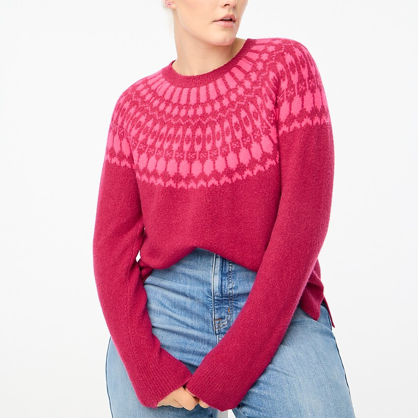 Fair Isle crewneck sweater in extra-soft yarn | J.Crew Factory