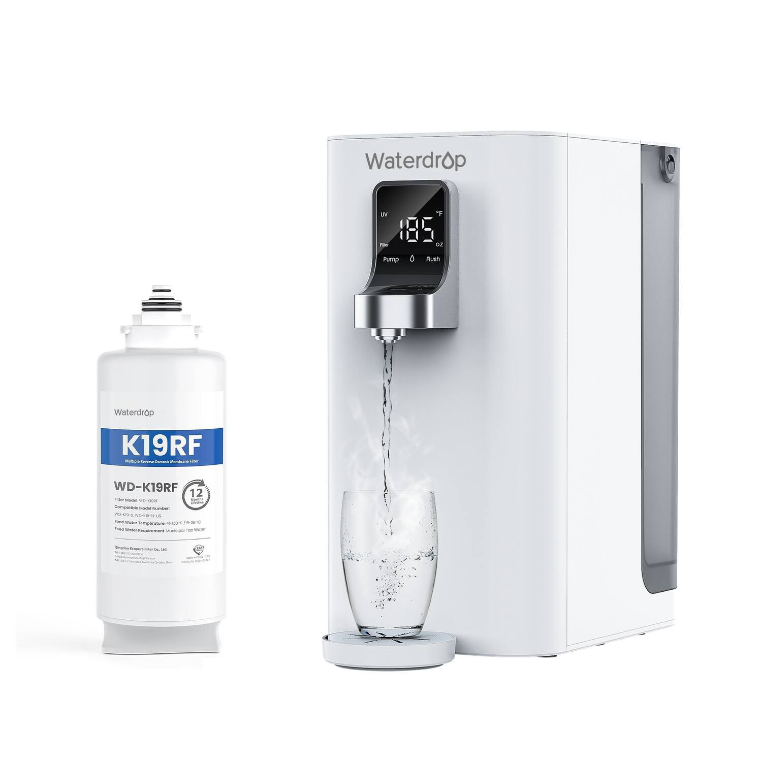 Waterdrop - K19-H Countertop RO, Hot Water, 2-Year Filter - White | Best Buy U.S.