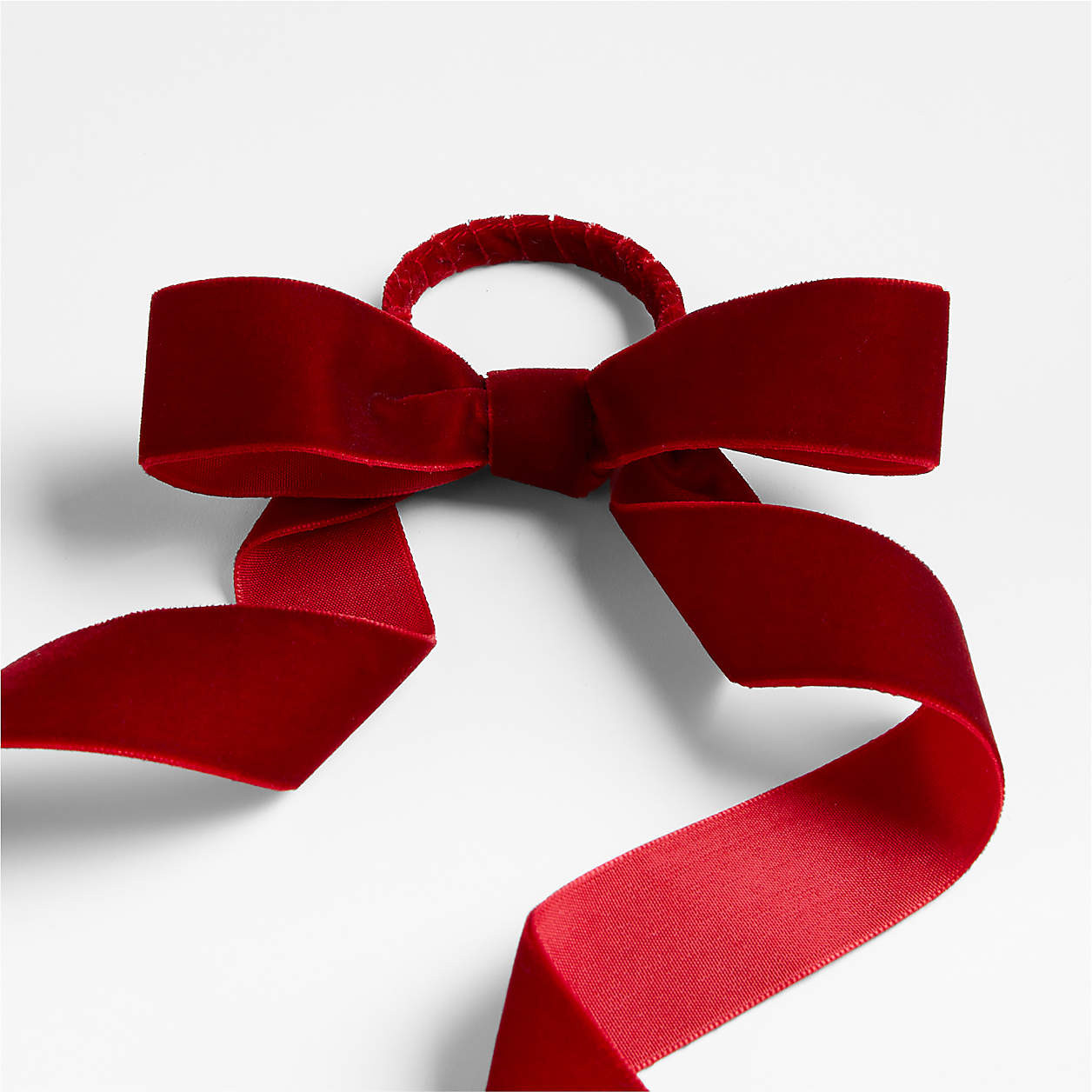 Red Velvet Bow Napkin Ring | Crate & Barrel | Crate & Barrel