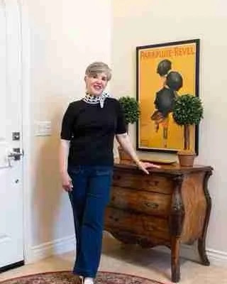 If you like simple, classic everyday style, this is the look for you! Take this fabulous @talbots white scallop-edged tee and add wide-leg dark wash jeans 👖 (so comfy). Finish with cream @samedelman loafers and a polka dot scarf! Fun!🖤!
See the blog post: Spring Capsule Wardrobe - Dr. Julie's Fun Life
#chicoutfit
#frenchstyle
#whatpeoplearewearing
#parisianstyle
#fashioninspo
#frenchgirlstyle #styleagram 
#stylebook
#stylebible
#stylefashion
#outfitshot
#styleaddict
#jcrewfactory 
#nordstrom
#macysstylecrew
#talbotsofficial 
#jjillstyle
#getreadywithme 
#styletips
#grwm
#styleblogger
#springfashion
#casualandchic 
#ltkover40
#ltkover50
#ltkspring
#ltkshoecrush 
#ltkitbag
#nudeShoes
C

#LTKfindsunder50 #LTKSeasonal #LTKshoecrush