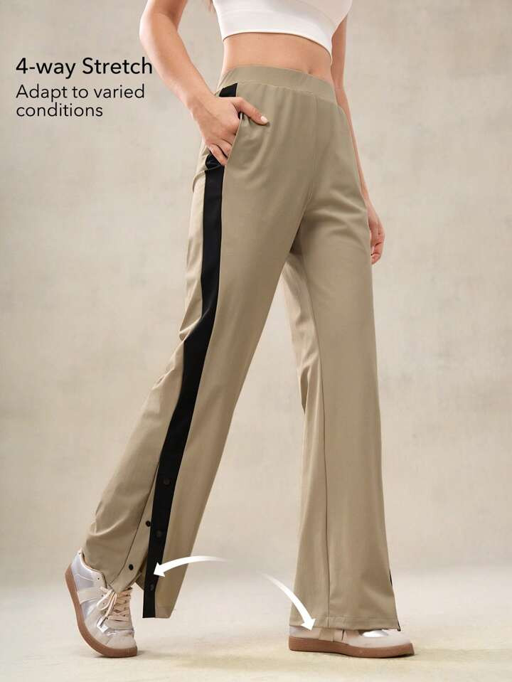 OutZeal Stretchy Cooling Quick-Dry Lightweight Color Blocking Straight Legs Pants Women With Zip Pockets Pants Outdoor Adventure Daily Silky Soft | SHEIN