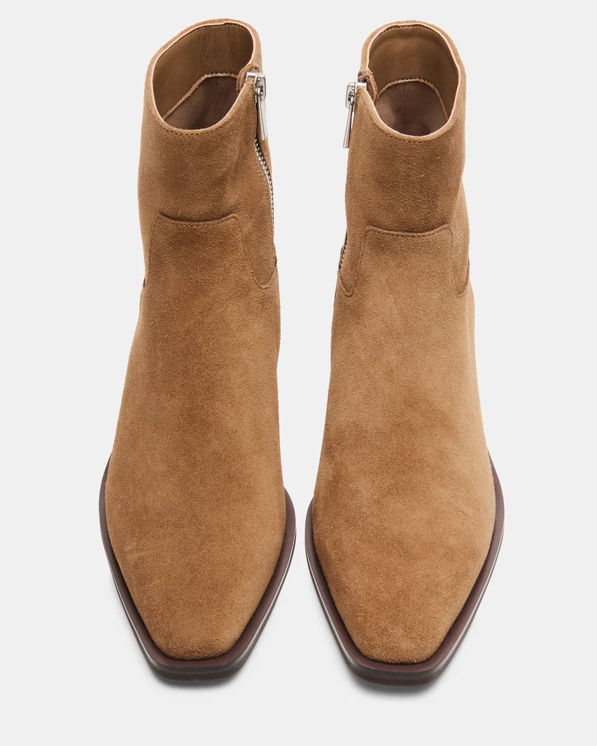TRAVIS Taupe Suede Ankle Boot | Women's Booties | Steve Madden (US)