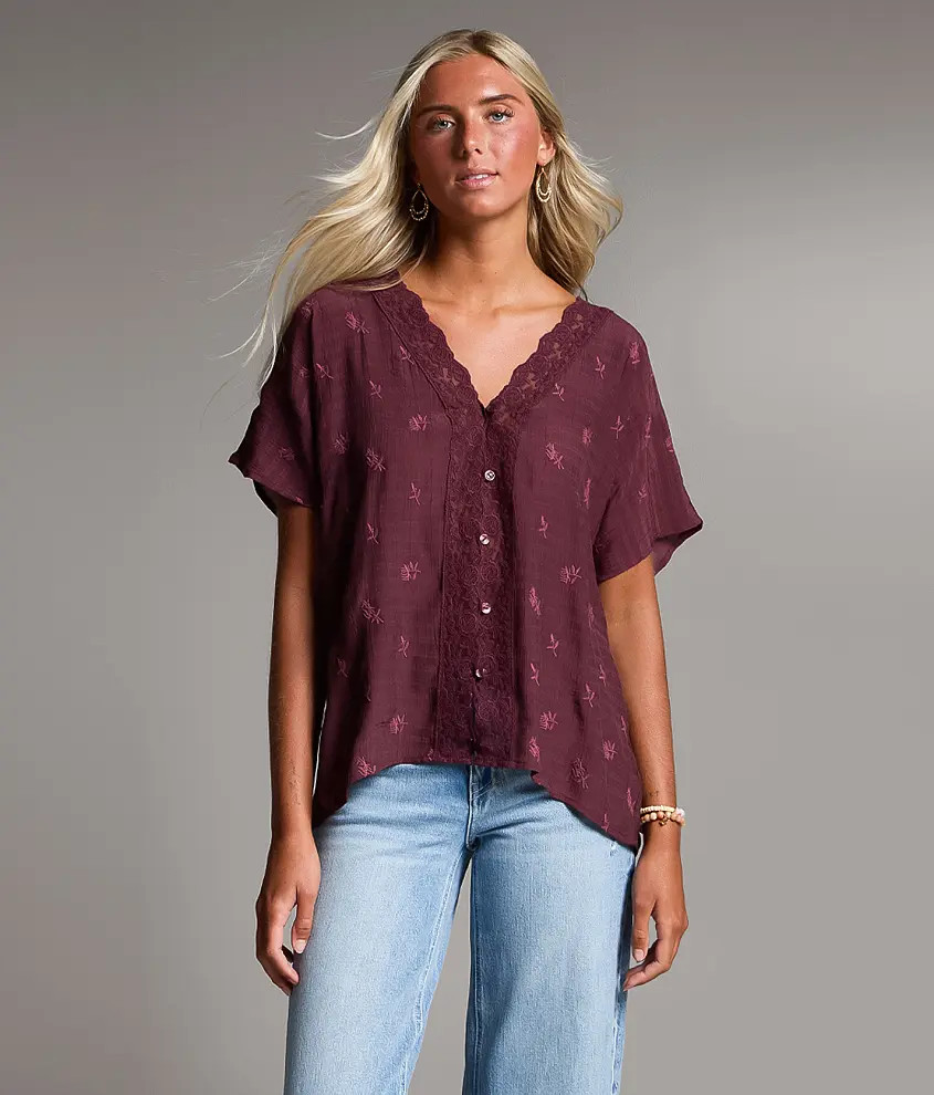 Embroidered Floral Top | Buckle