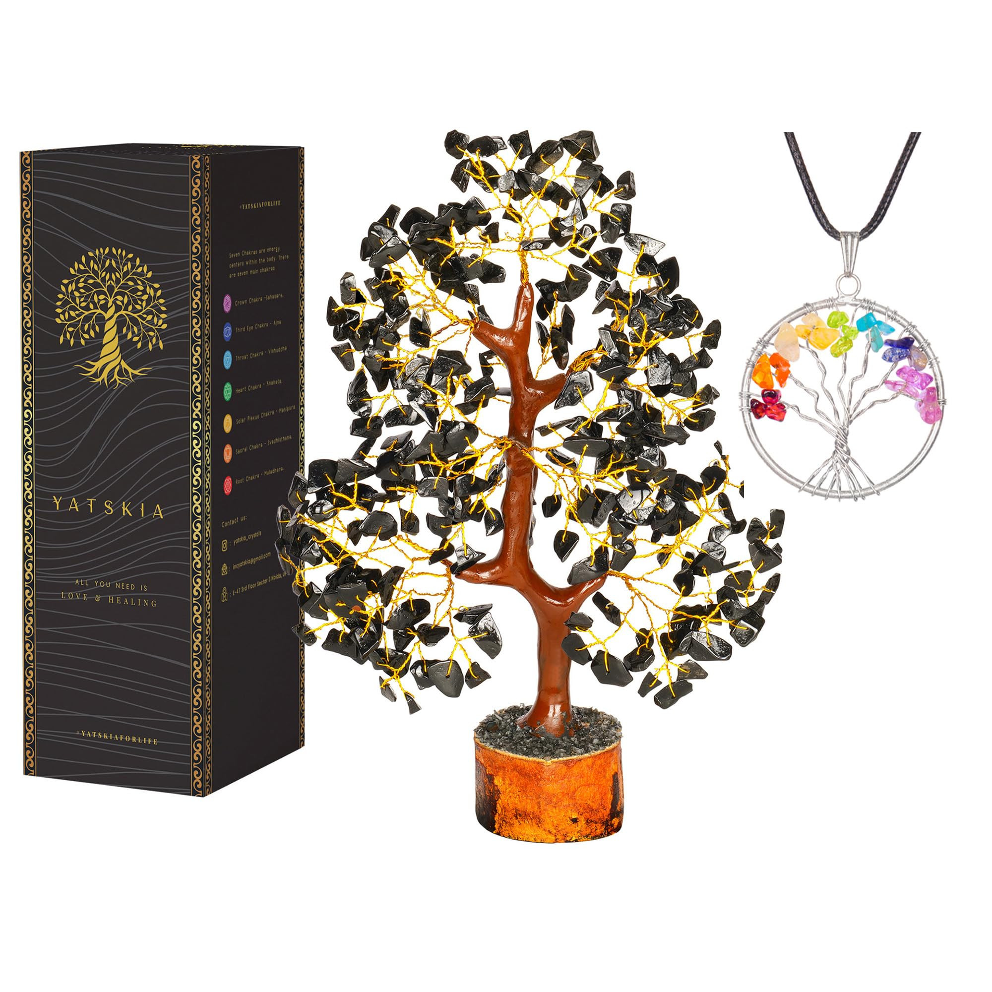 YATSKIA Carnelian Crystal Tree of Life - Bonsai Tree - Feng Shui Home Decor - Crystal Stones - Ho... | Amazon (US)