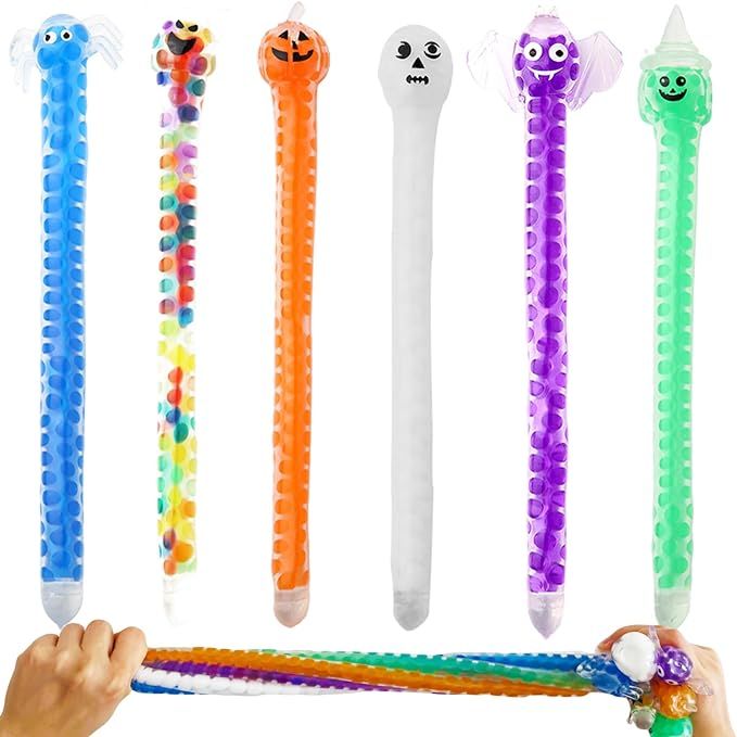 6 Pcs Fidget Stretchy String Toys Filled with Water Beads, Halloween Sensory Squishy Toys for Kid... | Amazon (US)