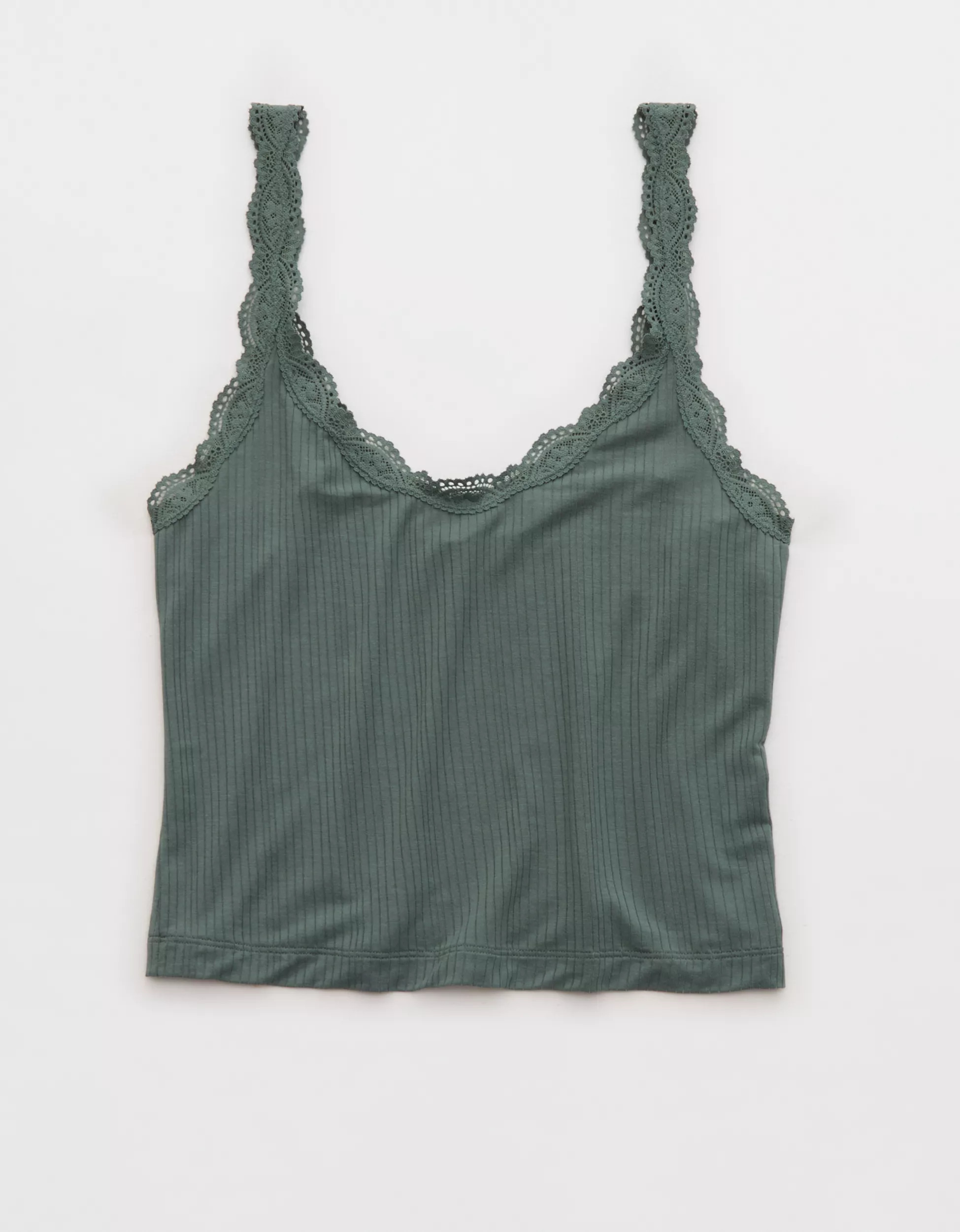 Superchill Modal Rib Lace Trim Tank Top | Aerie