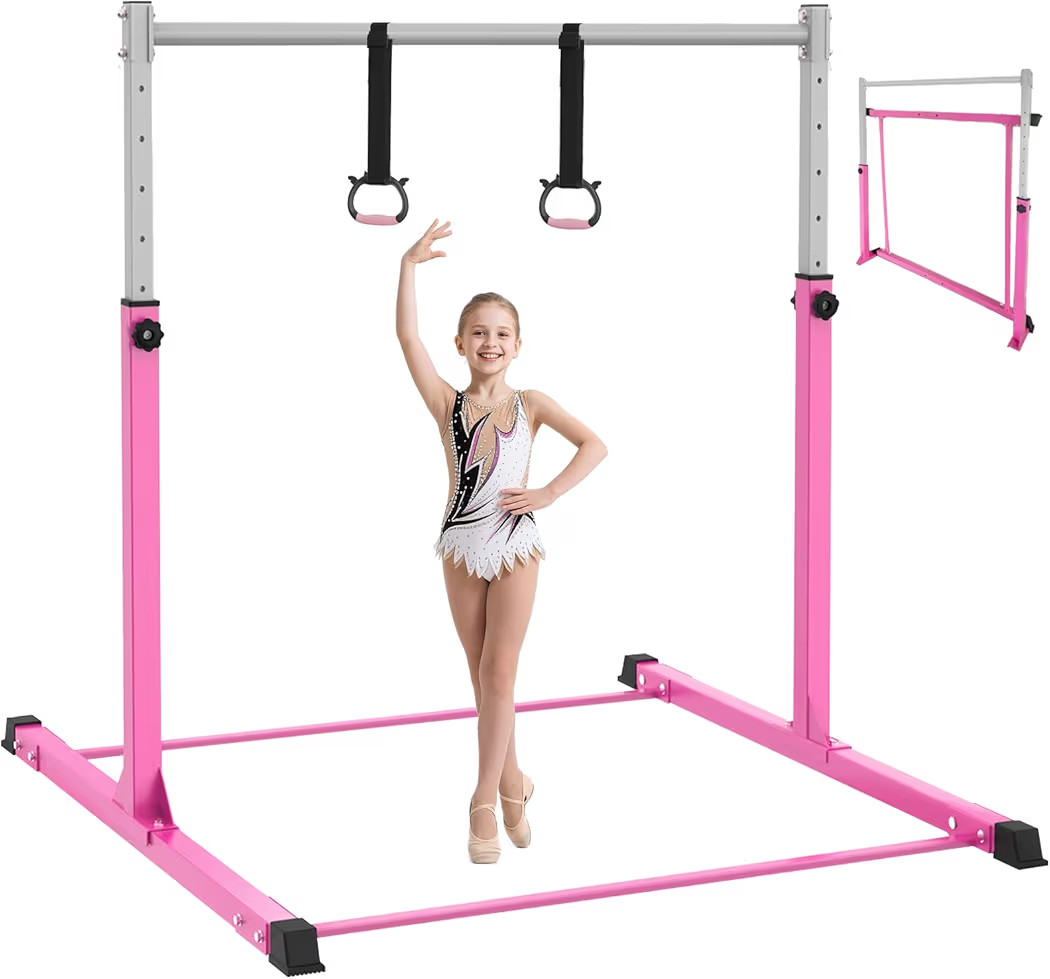 Safly Fun Gymnastics Bar for Kids Ages 3-15 for Home - Steady Steel Construction, Anti-Slip, Easy... | Amazon (US)