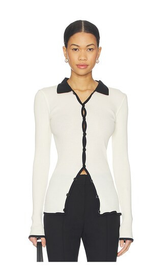 OperaSPORT Laura Seamless Shirt in Ivory,Black. - size L | Revolve Clothing (Global)