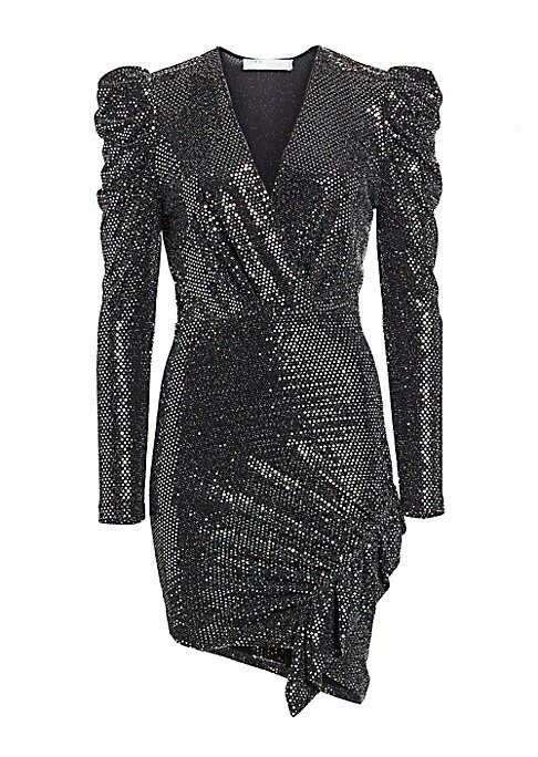 IRO Women's Loulou Metallic Wrap Dress - Black - Size 36 (4) | Saks Fifth Avenue