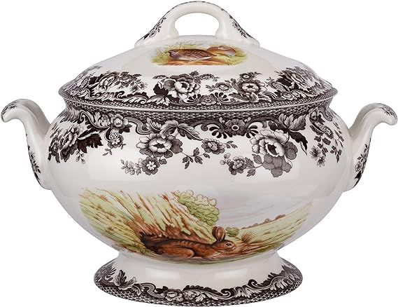 Spode Woodland Soup Tureen with Rabbit, Quail, and Pintail Motifs | 4.25 qt Covered Soup Tureen |... | Amazon (US)