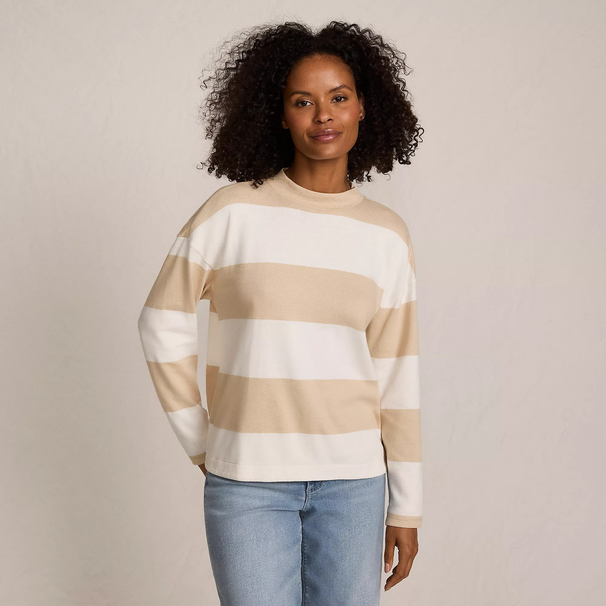 Women's Long Sleeve Mariner Mock Neck | Lands' End (US)